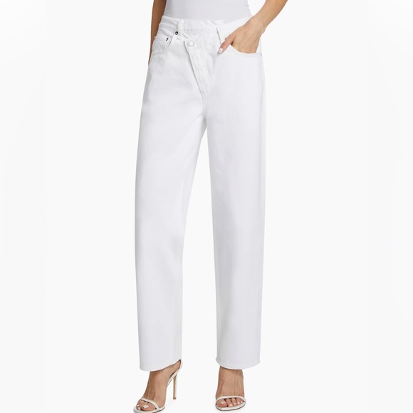 Agolde Crisscrossed Wide-Leg Jeans - Picture 1 of 2